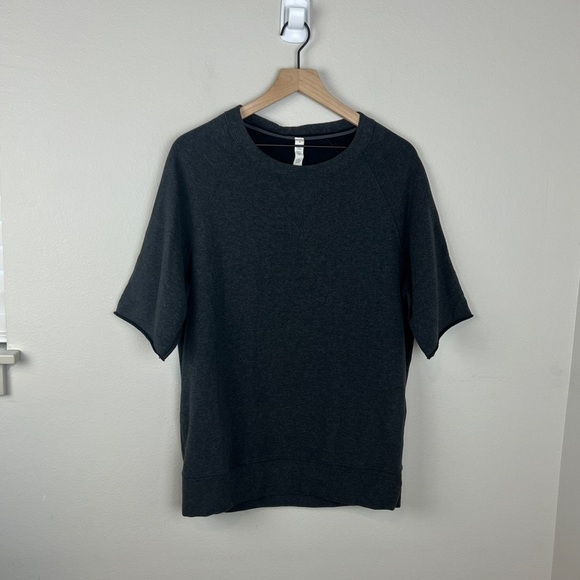 Lululemon Half Cut Pullover Heathered Black Sweatshirt - Picture 2 of 6